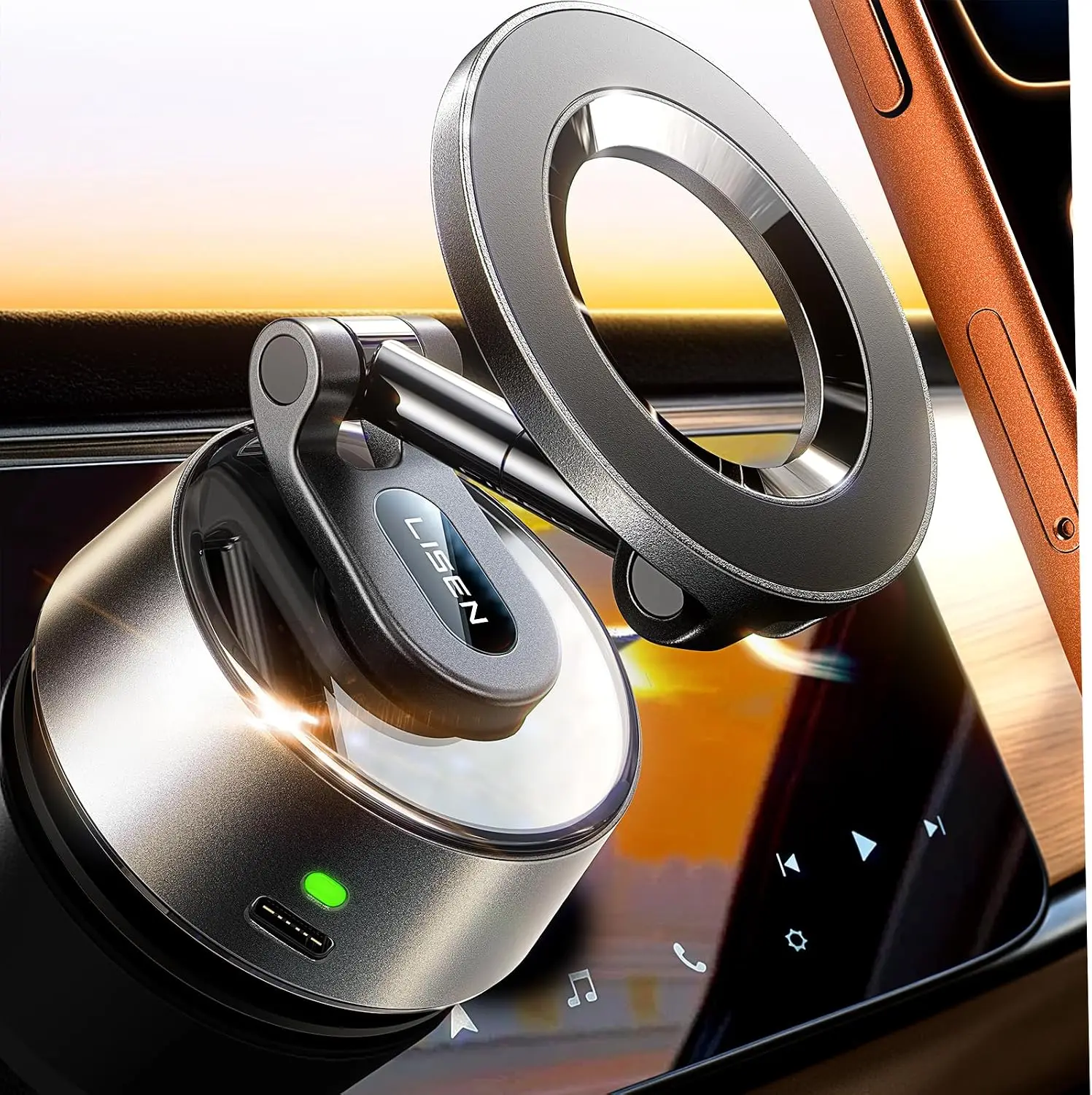 

360 Adjustable Magnetic Phone Holder for Car Dashboard Universal Accessories Gifts for Men Women for iPhone 17 Pro Max Air 16 15 14 13 12