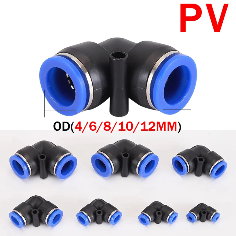 

20/50/100 PCS Pneumatic Fitting Connector PV Plastic Hose 4mm 6mm 8mm 10mm 12mm Elbow Pipe Air Fitting Push In Quick Connector