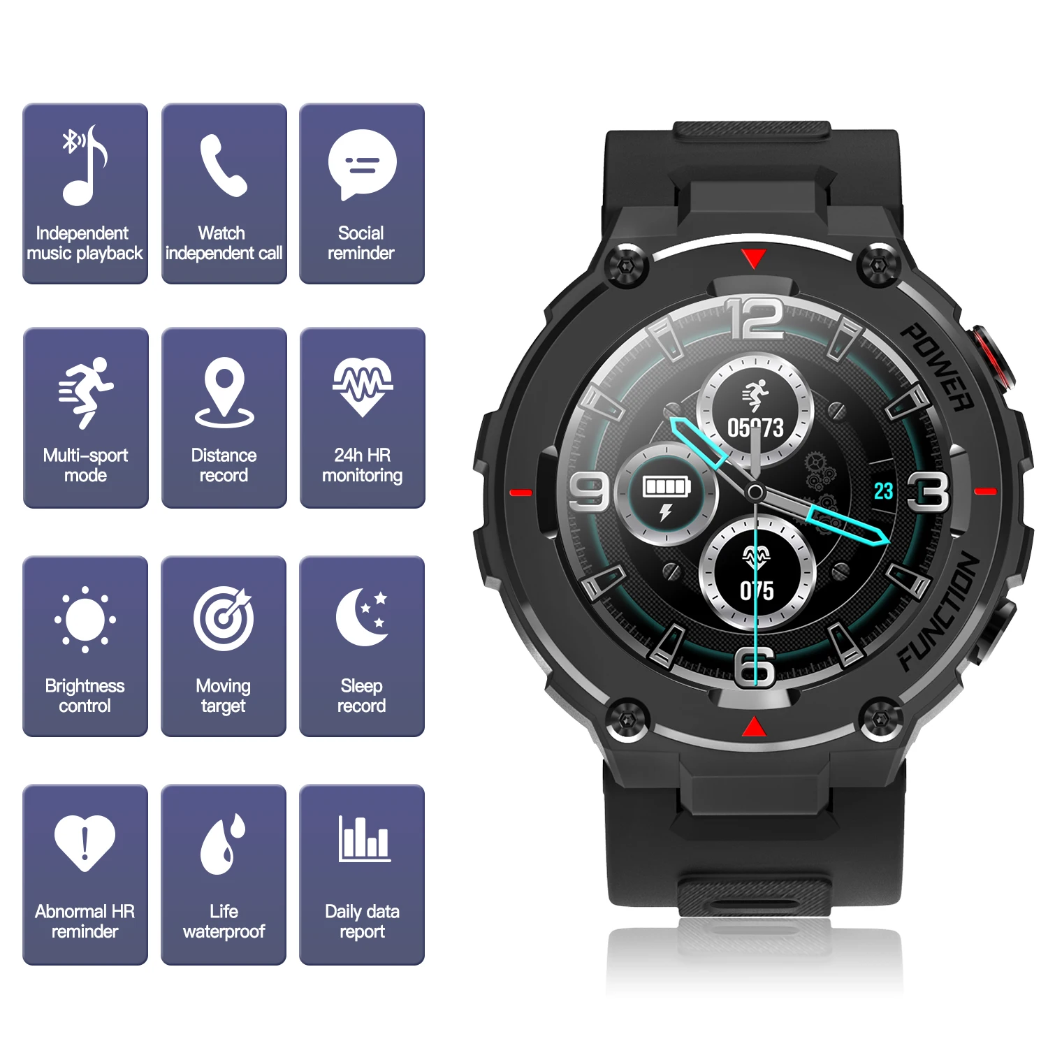 F26 Man Women Smart Watch Couple Watch Sport Fitness Tracker Heart Rate Monitor Wristwatches HD Call Music Play Smartwatch