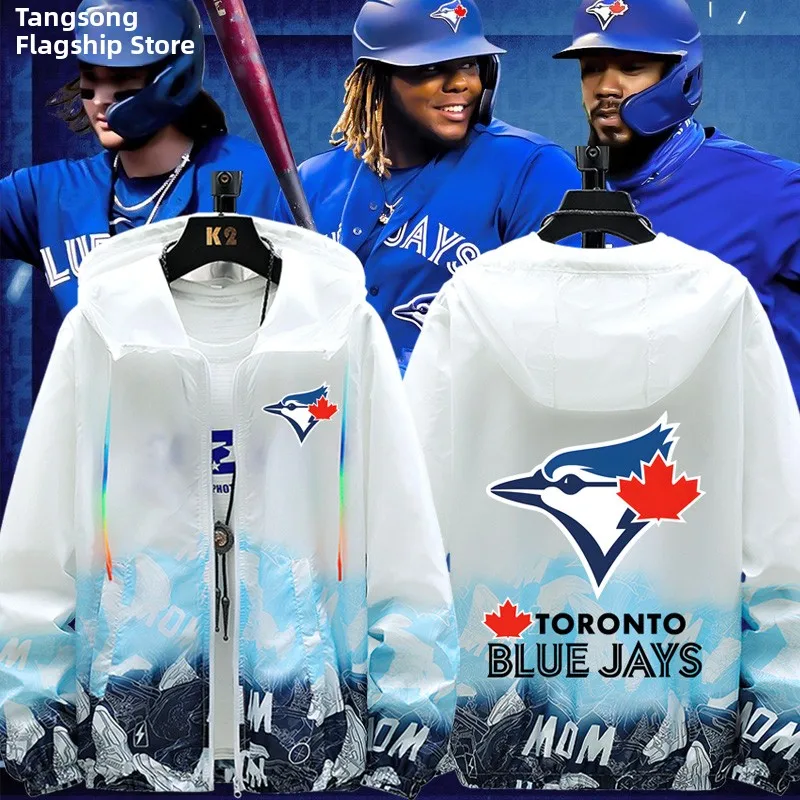 

Ultra-Thin Sun Protection Jaet Toronto Blue Jays Baseball T Fans ex Lightweight Outerwear Breathable Long Sve Hoodie