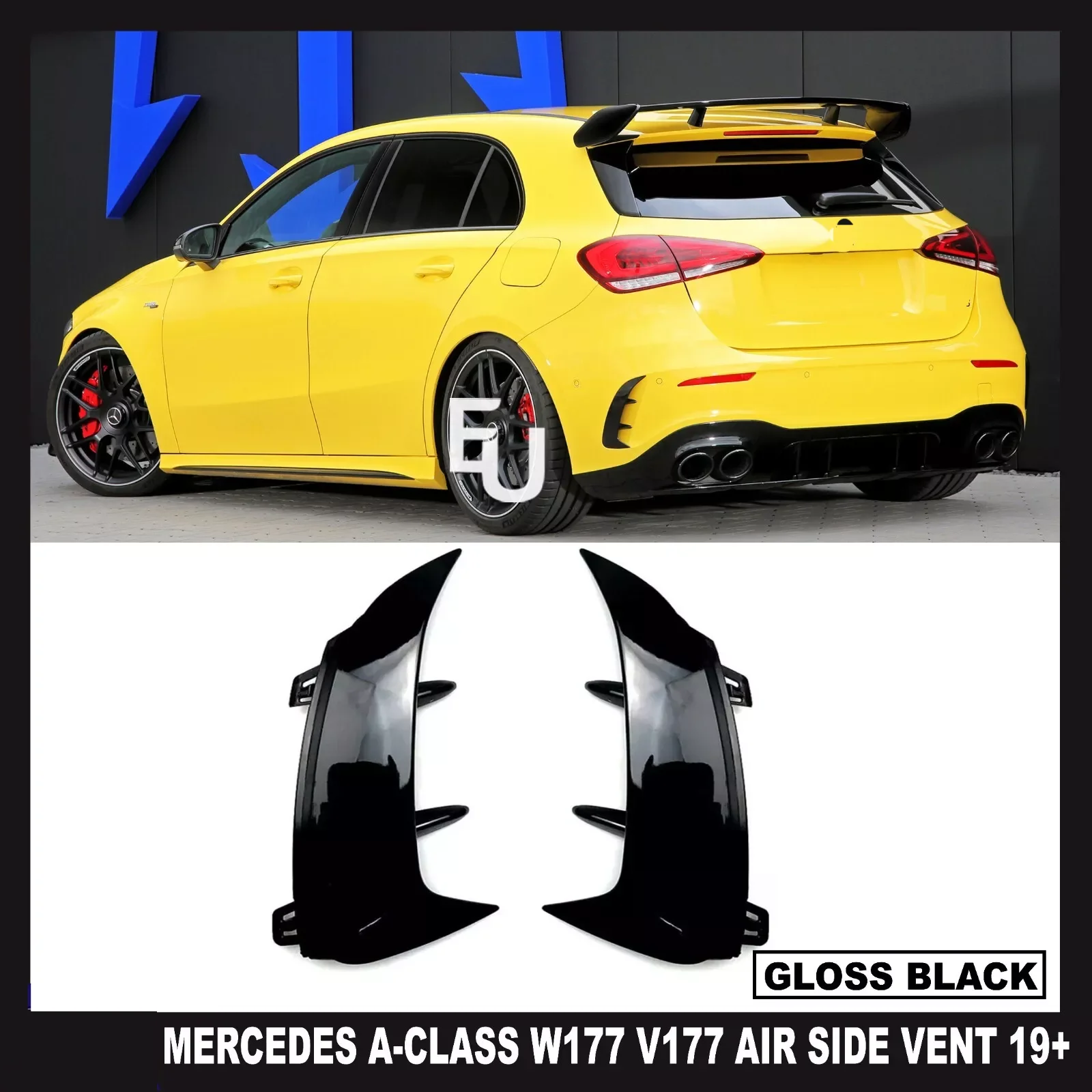 

2pcs Car Rear Bumper Spoiler Canard Air Side Vent Cover Trims For Mercedes A-Class W177 2019-2021 A200 Car Accessories