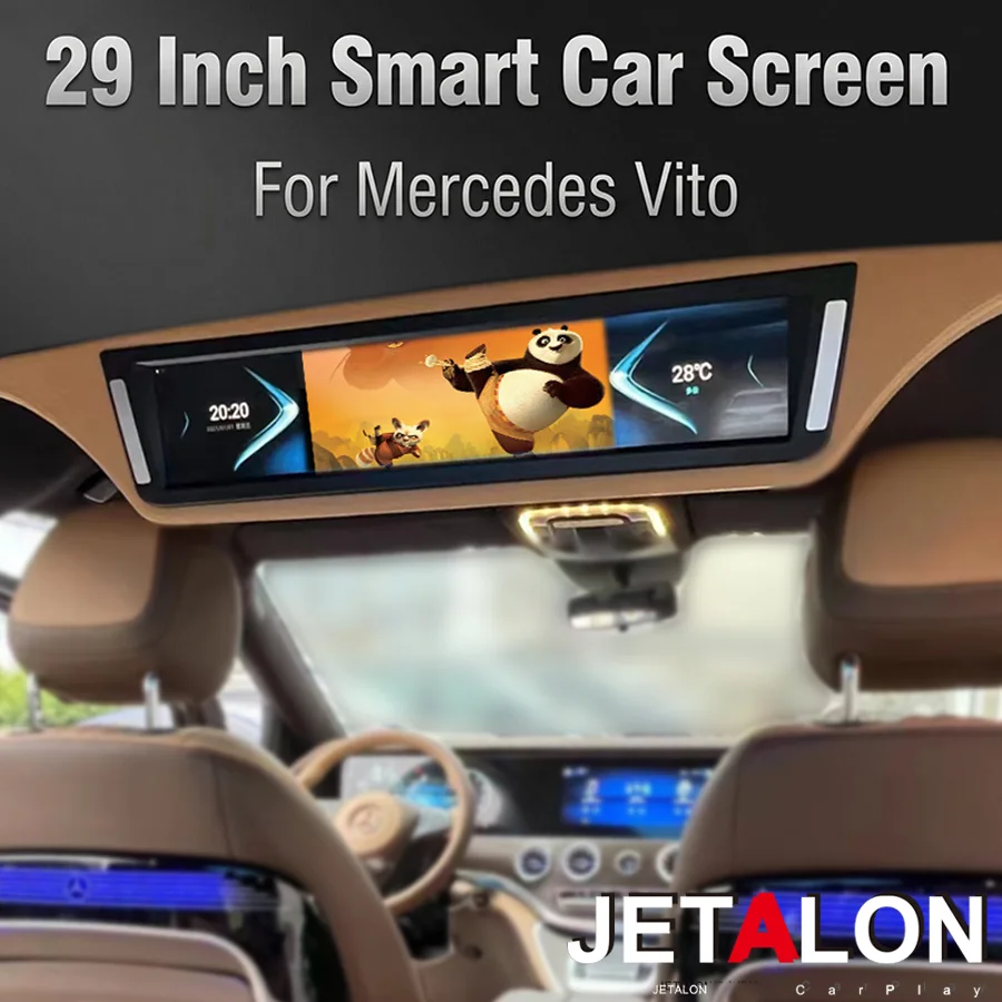 29inch Car TV Ceiling Monitor Video Player For Mercedes Benz Vito V300 V-class For Toyota Center Display Roof Flip-over Mount S