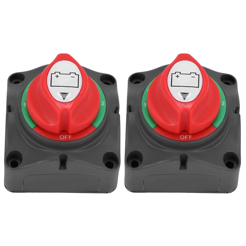 2X 3 Position Disconnect Isolator Master Switch, 12-60V Battery Power Cut Off Kill Switch, Fit For Car/Vehicle/RV/Boat