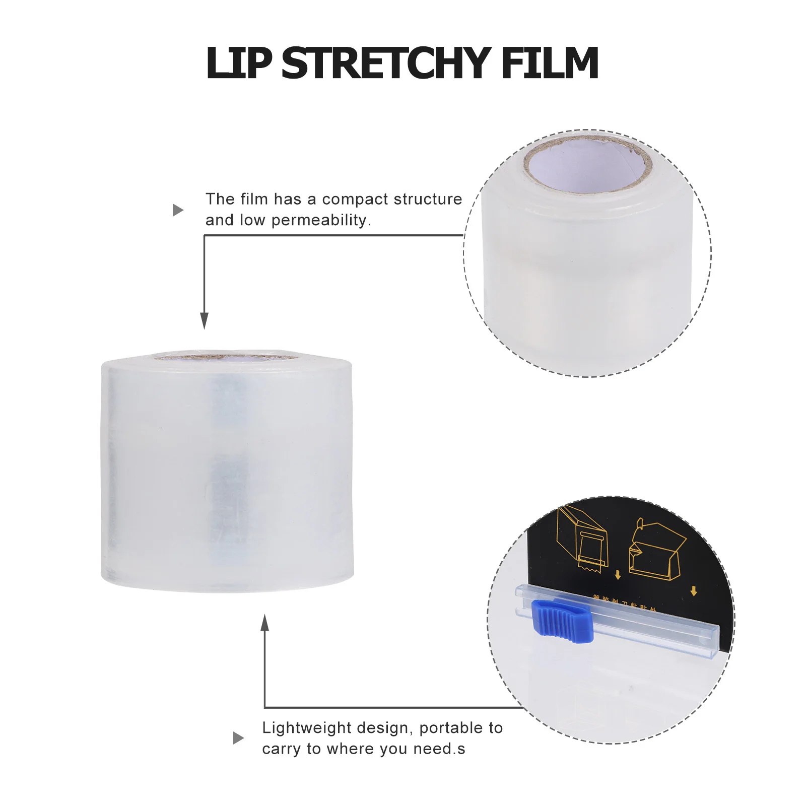 

3 Rolls Lip Plastic Film Transparent Thin Disposable Eyebrow Protection Makeup Film Stretchy Elastic Sticky Lightweight