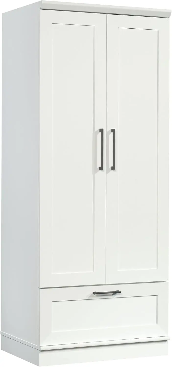 Bedroom Armoire Wardrobe Closet Clothes Storage with Hanging Rail, Pantry Storage Cabinet with Storage Drawer, i