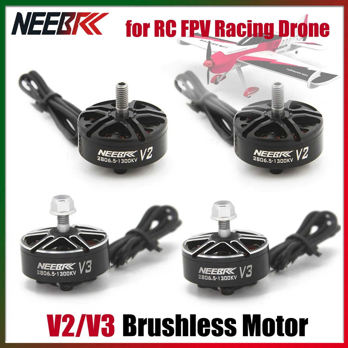 

1/4PCS NEEBRC 2807 2806.5 1300KV Brushless Outrunner Motor 3-6S for RC FPV Racing Drone FIxed-wing Quadcopter Plane Mark4 7Inch