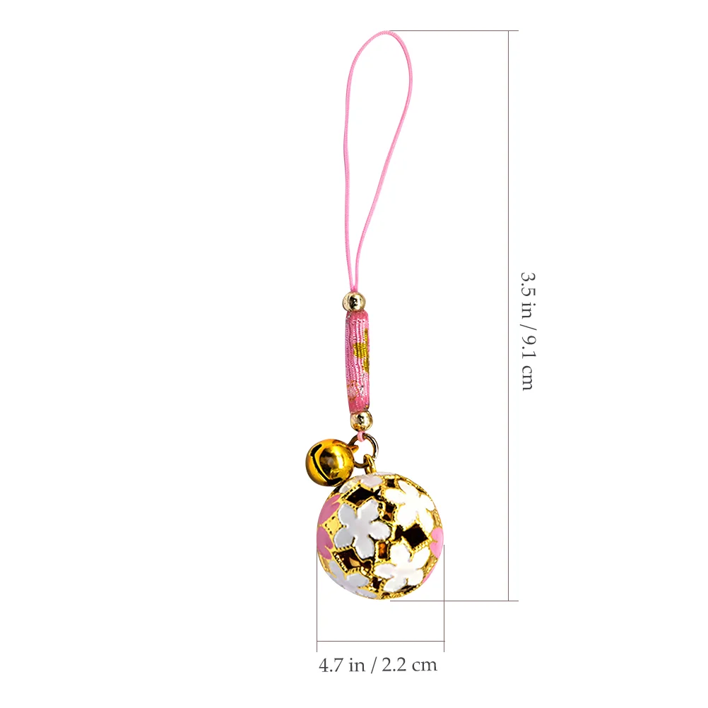 Cherry Blossom Bell Pendant Sakura Hanging nament Bag Decorative Charm Backpack Accessory Phone Strap Mobile Phone Lanyard Car