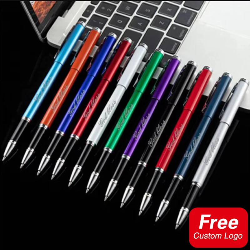 Custom Text Metal Signature Pen with Clip Ballpoint Pens for Teacher Personalized Logo Gift School Office Writing Stationery