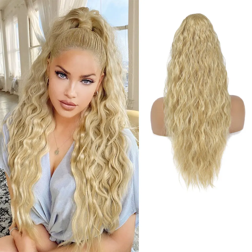 Synthetic Ponytail extension Claw Clip Ponytail 30inch Natural fluffiness Curly Wavy Ponytail ness  for women Daily Use