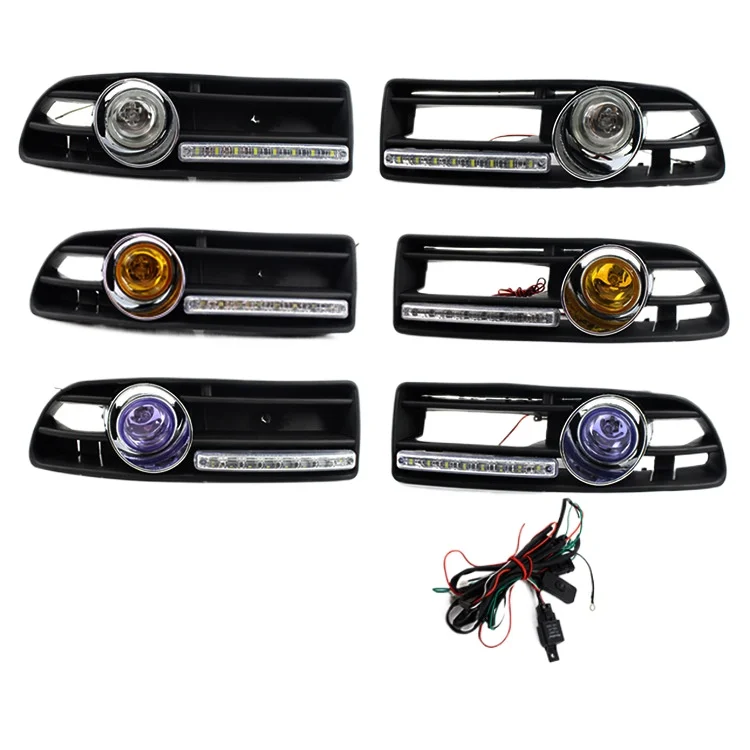 

Подходит для рамки противотуманных фар Bora Jetta MK4, модифицированный комплект противотуманных фар с дневными ходовыми огнями, нижняя решетка радиатора.