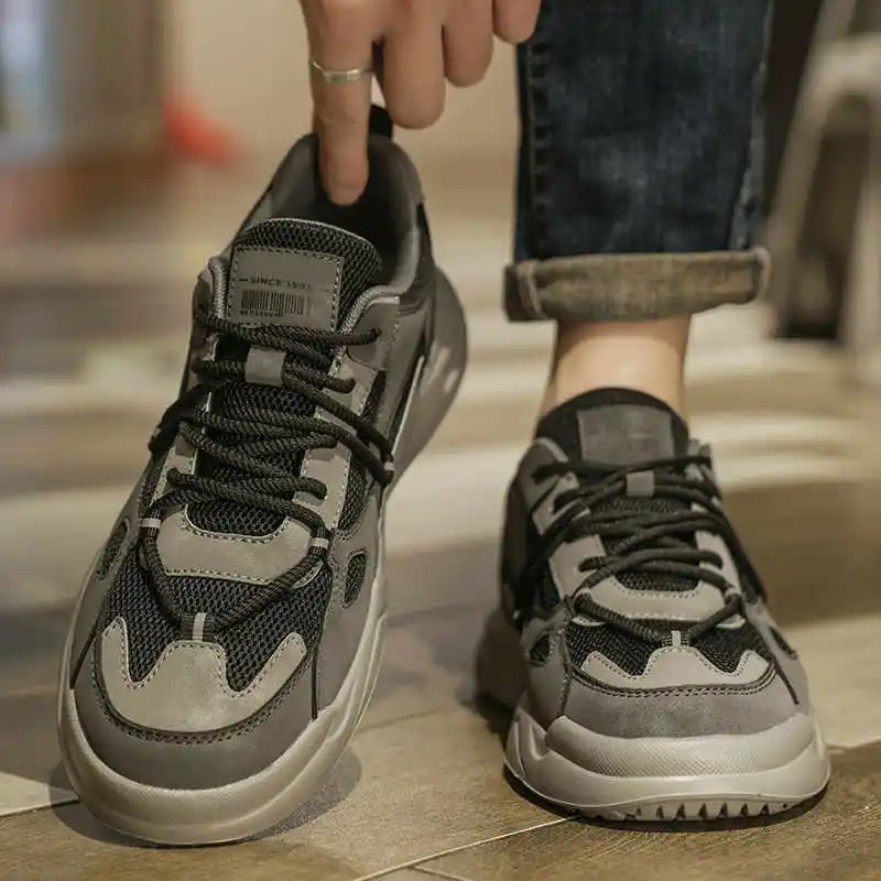 

Мужские ботинки на платформе, увеличивающие рост, черные ботинки, мужские баскетбольные кроссовки, размер 48, спортивная обувь Obuv Vzuttya Luxo