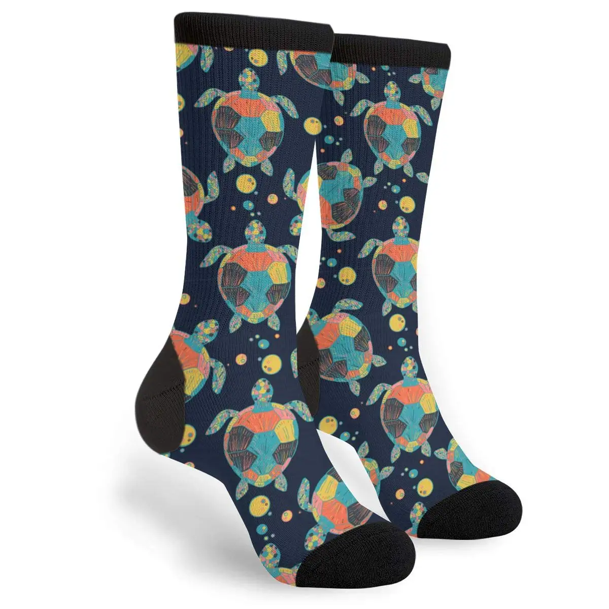 

Sea Turtles And Tropical Fish Crew Socks Mid Calf Dress Socks Casual Long Tube Socks For Men Women Boy Girl