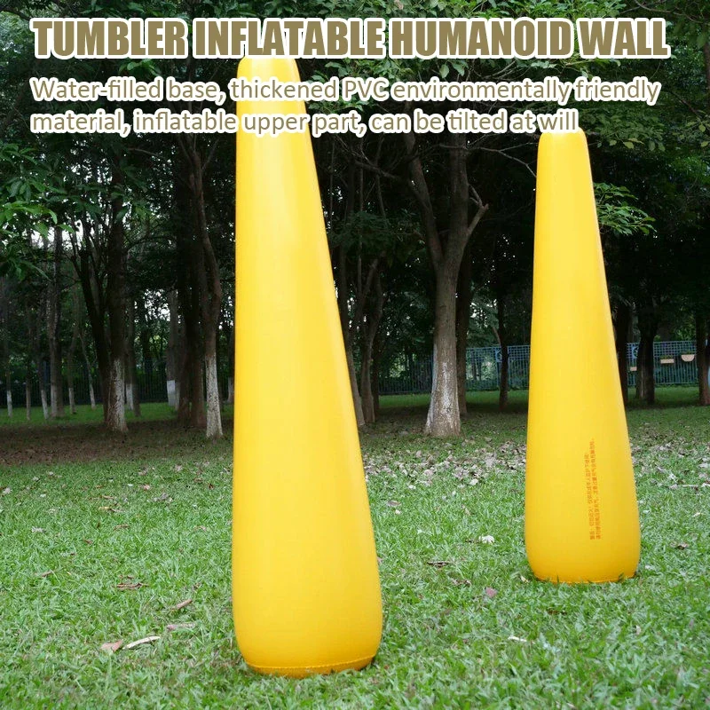 Inflatable Football Dummy PVC Football Goalkeeper Tumbler Training Dummy Wall Dribbling Obstacle Team Soccer Training Equipment