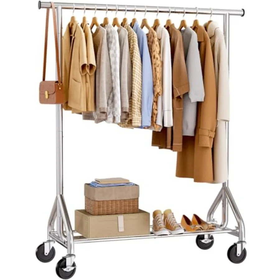 

Cothes Rack Roing Cothing Rack for Hanging Cothes Meta Portabe Garment Rack with Sturdy Whees Coat Rack Wardrobe Coset oad 350