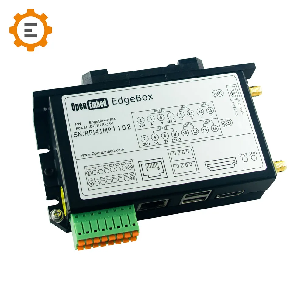 

Industrial PLC PAC Controller Edge Computer IoT Gateway With RS485 Automation For Raspberry Pi-OpenEmbed Edgebox-RPI4