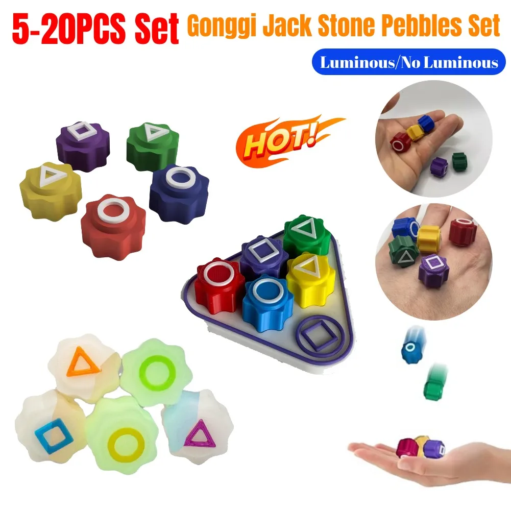 Korea Traditional Play Game Gonggi Jack Stone Pebbles Set Gonggi Korean Game Stones Set Finger Exercise Fun Stress Relief Toy