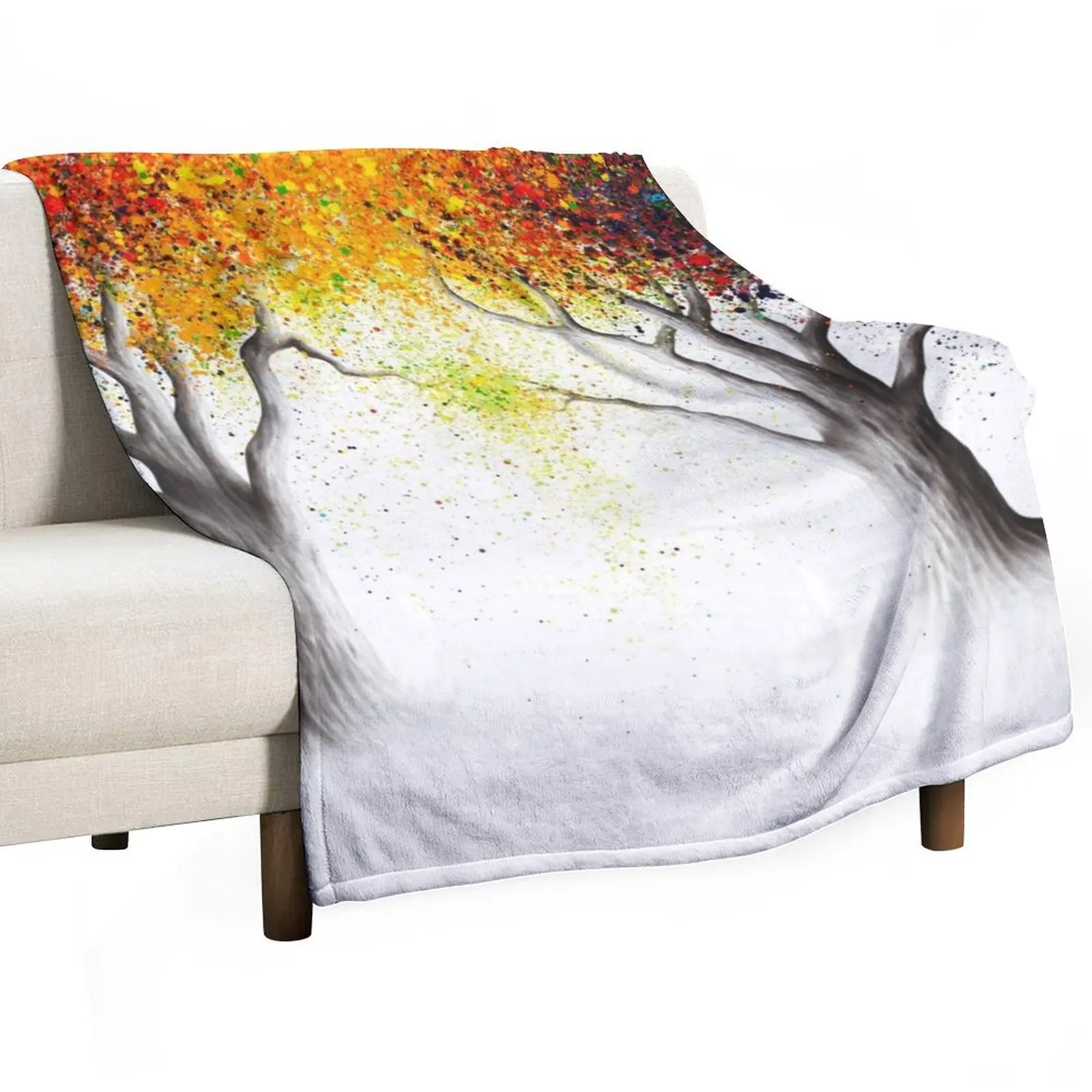 Paralleled Prism Trees Throw Blanket for sofa bed plaid Decorative Throw Hair Blankets