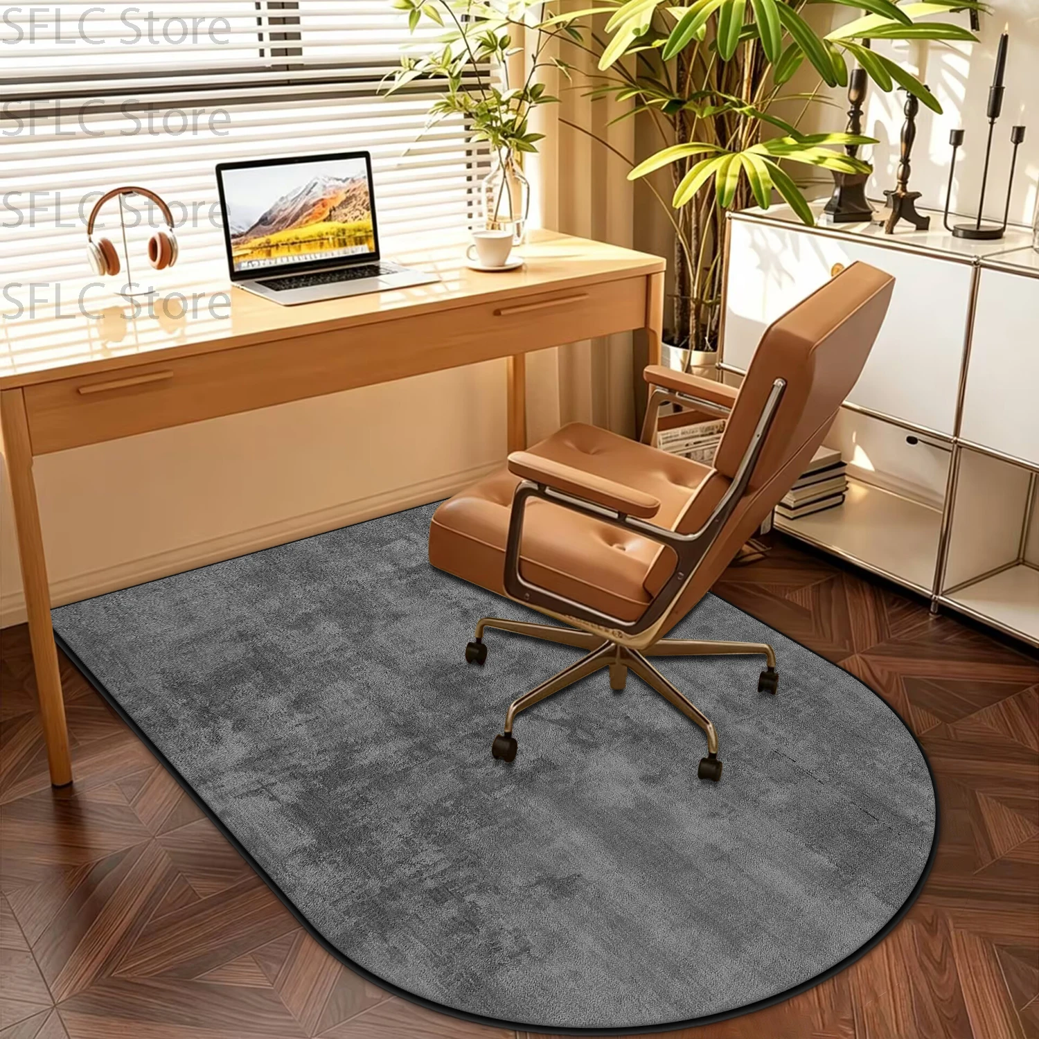 Ins Simple Style Arched Office Chair Mat Decoration Bedroom Living Room Non-slip Washable Large Area Rug Soft Easy Clean Carpet