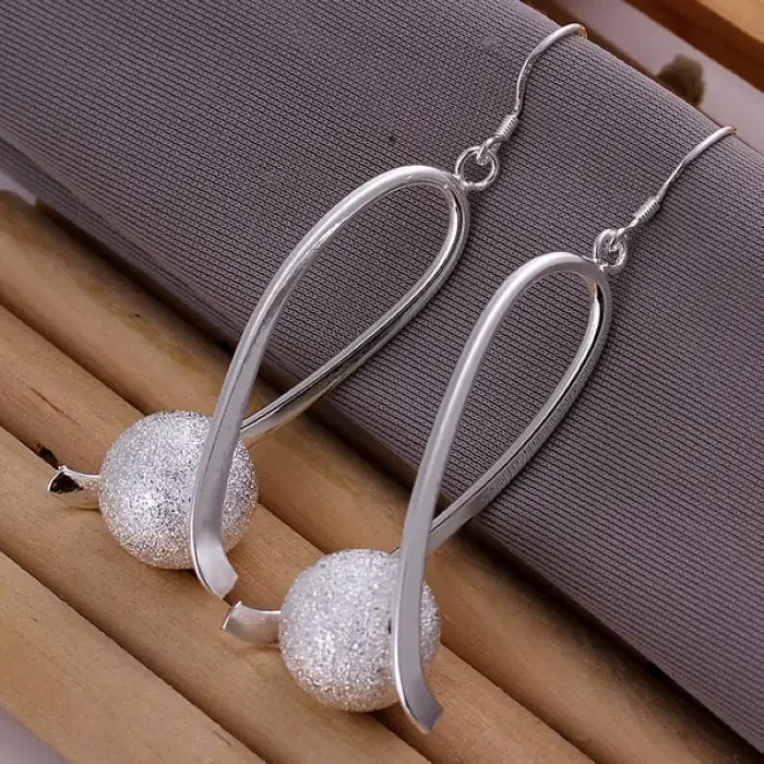 

Women Wedding Lady Trendy Pretty Holiday Gift Fashion Silver Color Party Earring Jewelry Factory Price Free Shipping