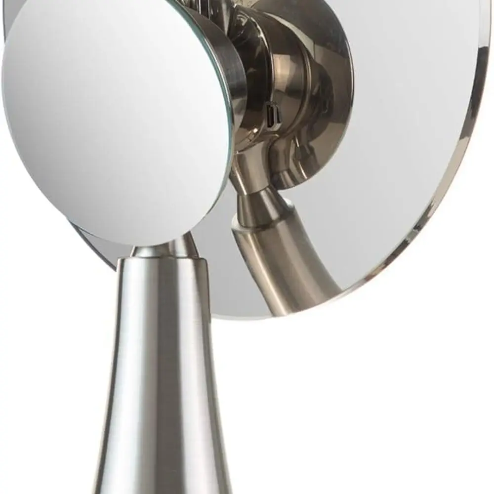 مرآة زينة LED مستديرة مع تكبير 5X/10X، تحكم باللمس، قابلة لإعادة الشحن، لاسلكية، سطوع قابل للتعديل #5