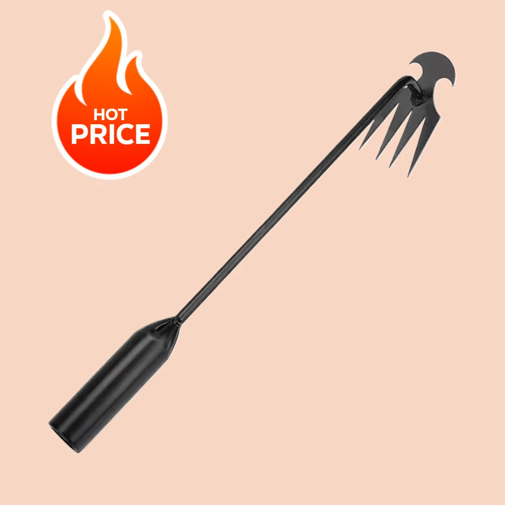 4 Teeth Multi-function Weeder, Portable Garden Weeder Tool, Galvanized Handle, Suitable for Vegetable Planting Weeding