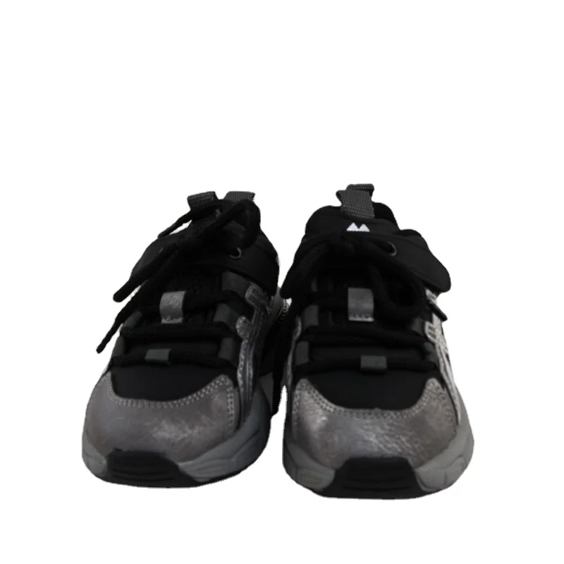 

High-grade leather children's casual shoes lace-up convenient and comfortable round head non-slip sole sneaker FLAT