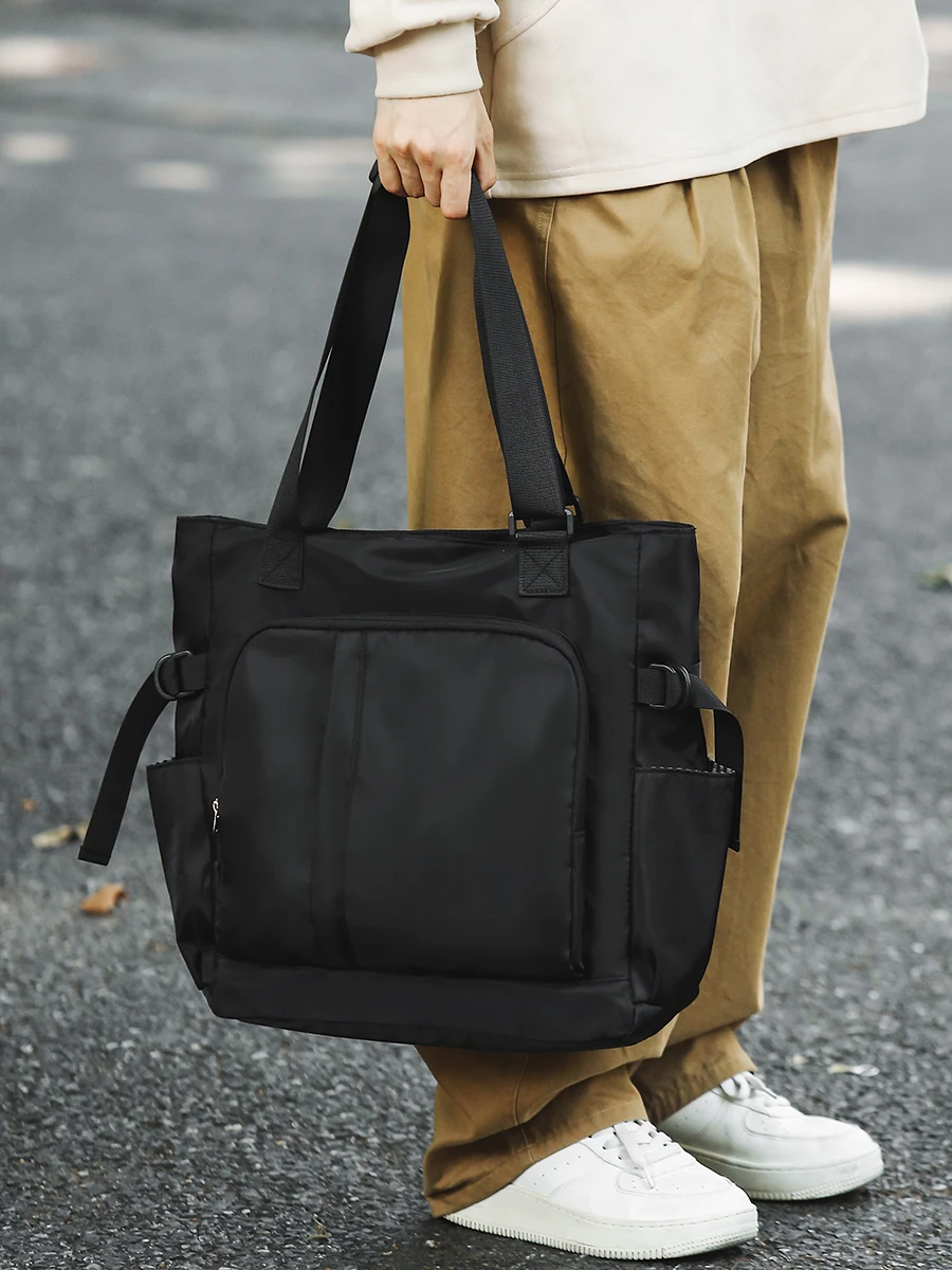 

Мужская модная сумка на одно плечо, большая вместительная сумка-тоут для пригородных поездок, сумка для фитнеса, школьная сумка с отделением для влажной и сухой уборки