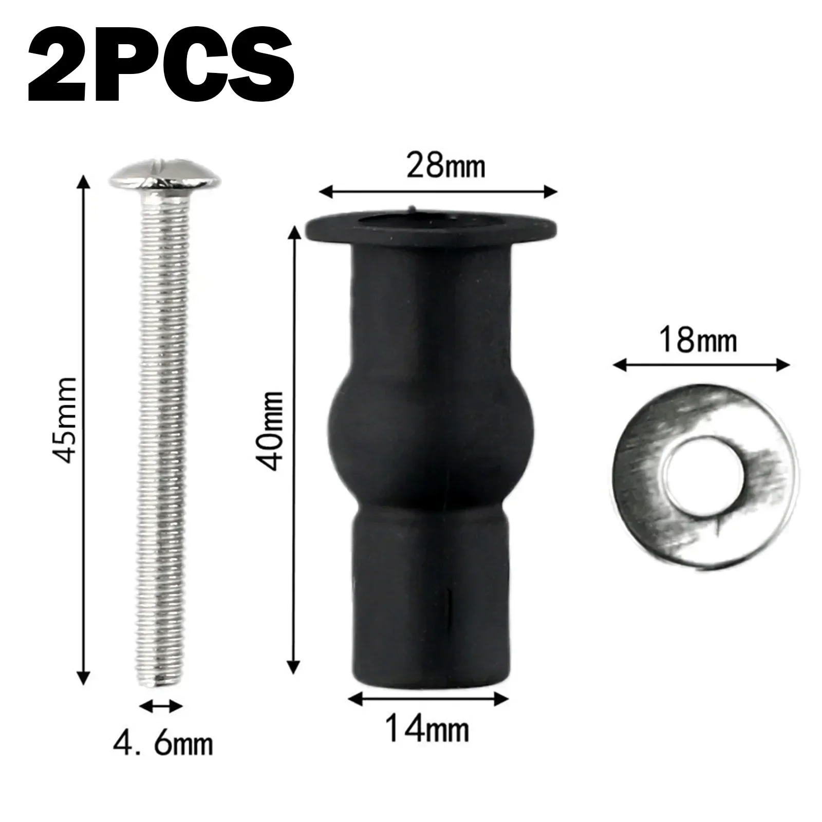 2 Pack Toilet Seat Screws Hinges Expanding Rubber Top Nuts Fixings WC Blind Hole For Broken Old Toilet Seat Hinges