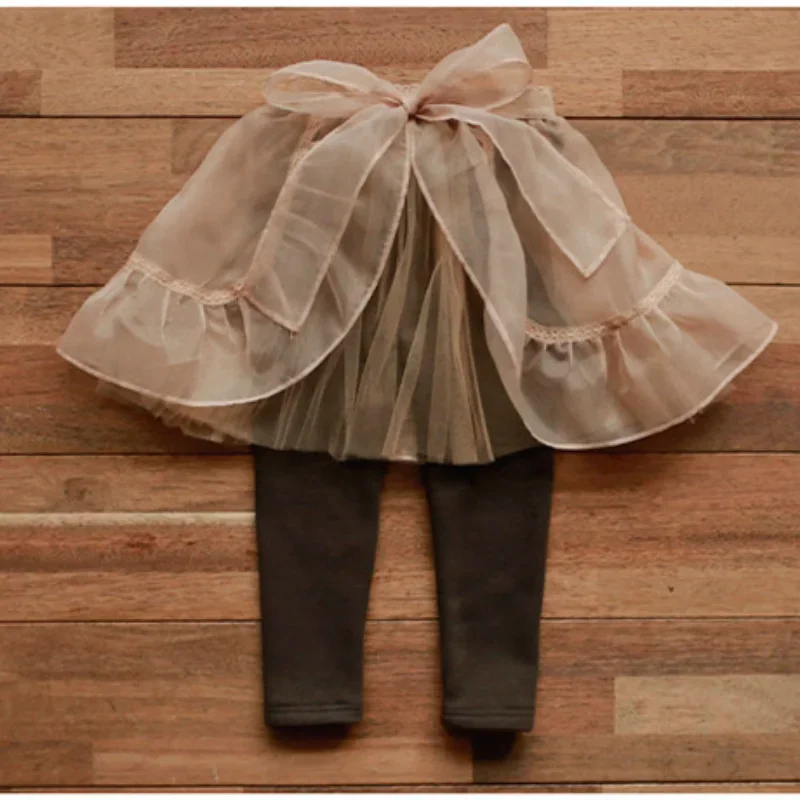 Cotton Baby Girls Leggings Lace Princess Skirt-pants Autumn Winter Thick Children Slim Skirt Trousers 2-11Yrs Kids Clothes CC078 image 6