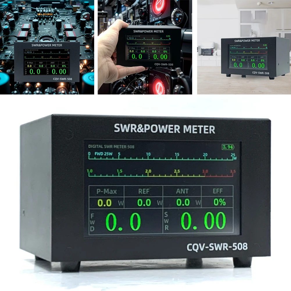 120W Digital Power Standing Wave Meter 4.3in IPS Touchscreen 1.8-54Mhz SWR&Power Meter Type C DC5V/1A Charging UHF Interface