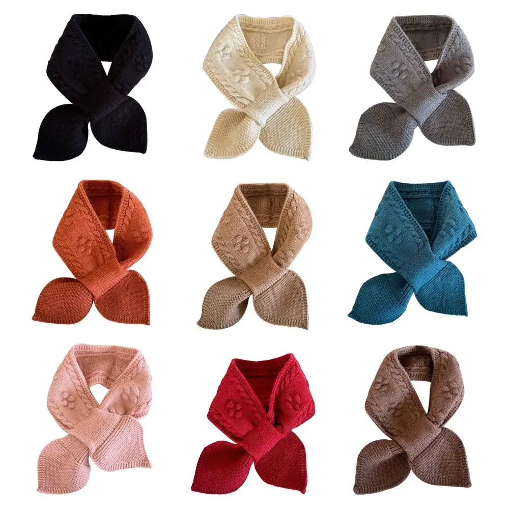 Simple Warm Kids Winter Scarf Thick Korean Neck Warmer Cute Princess Children Shawl Baby Boys Girls