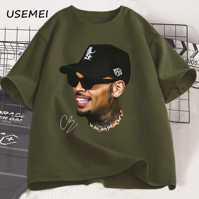 كريس براون تي شيرت Breezy Bowl XX مغني الراب تي شيرت عادية كم قصير رقبة مستديرة التي شيرت الحفل الموسيقى الهيب هوب ملابس للرجال