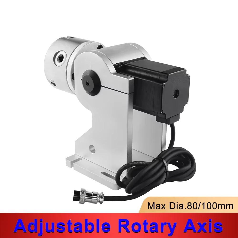 Three-Jaw Rotary Chuck D80 D100 For Fiber Laser Marking Machine Cylinder Engraving Tool Tumbler Bearing Pen