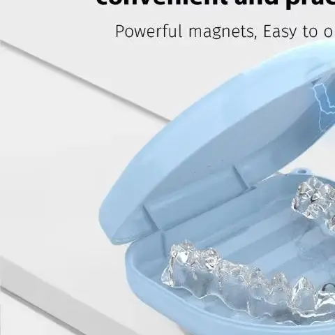 

1set Denture Tray Box Dental Retainer Box Case Plastic Teeth Container Denture Box False Teeth Protective Case With Lanyard