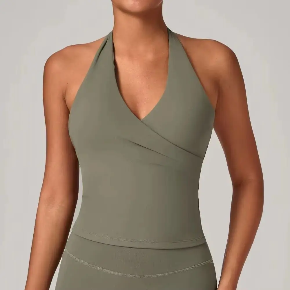 

Спортивный топ-бра для йоги для женщин с вырезом на шее и стильным дизайном спины, сексуальный спортивный бюстгальтер для бега, фитнеса, одежда для занятий спортом, спортивное белье