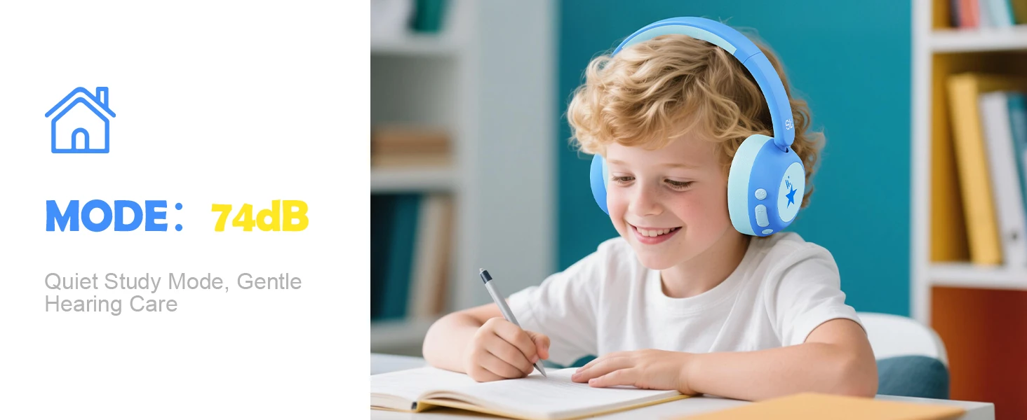 ANC Kabellose Bluetooth-Kopfhörer für Kinder Aktive Geräuschunterdrückung Kopfhörer mit Mikrofon Sichere Lautstärke 75/85/94dB für iPad/Tablet – Detail 5