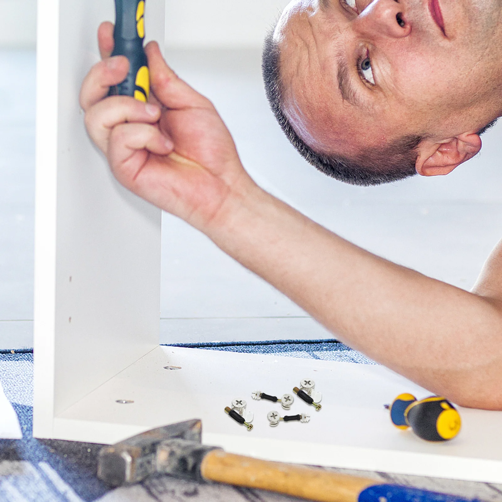 

24Sets Cam Locks Furniture Connectors Adjustable Metal Fastening Kit Cabinet Wardrobe Drawer Assembly Replacement Parts