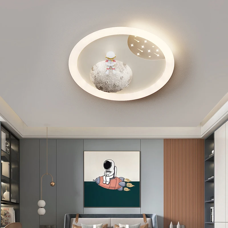 

Children's Ceiling Lights Nordic Creative Astronaut Led Ceiling Lamps Modern Simple Boy Girl Bedroom Indoor Lighting Decor Lamps