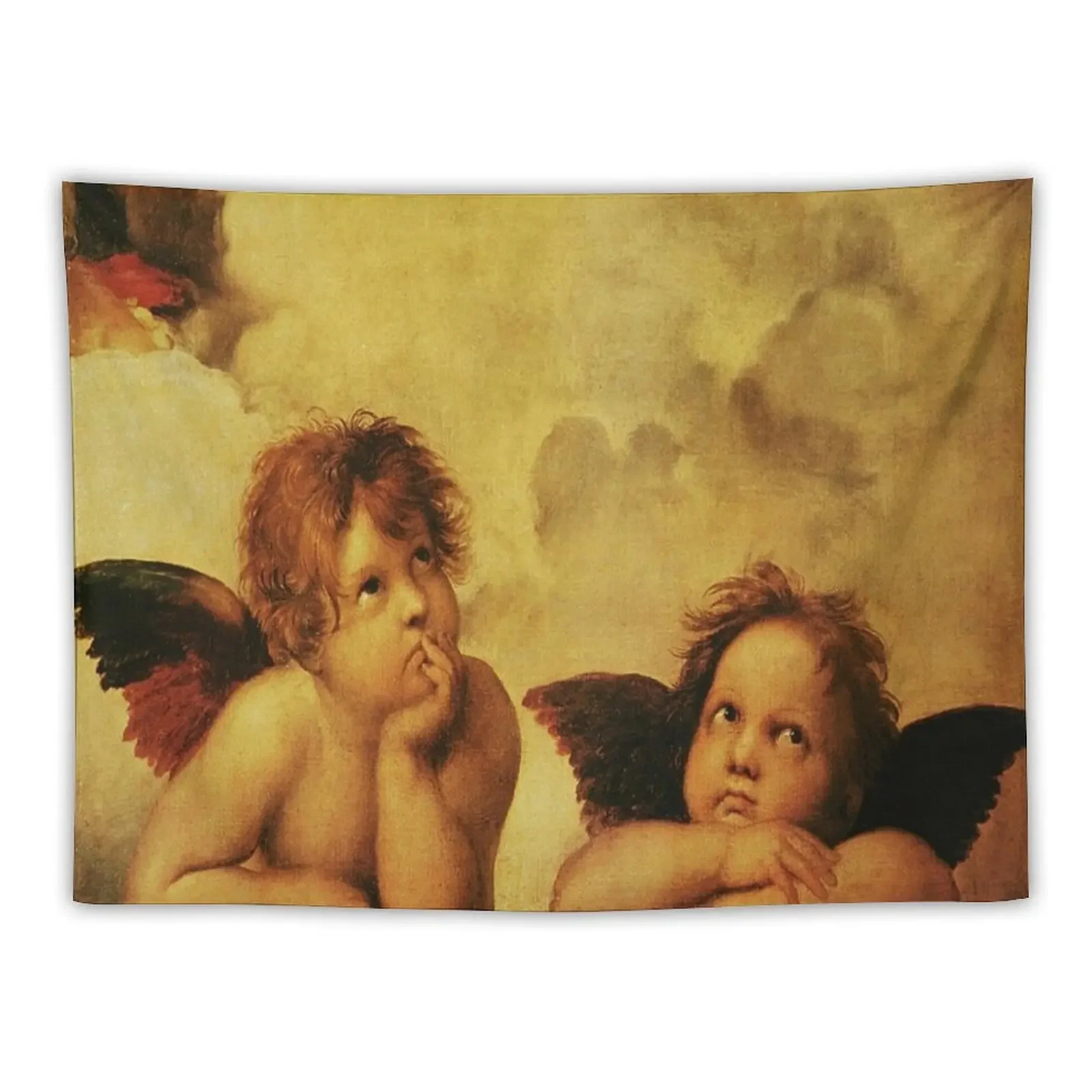 Angels Cherubs Raphael - Santi Sistine Madonna Sweet Tapestry Tapete For The Wall Tapestry