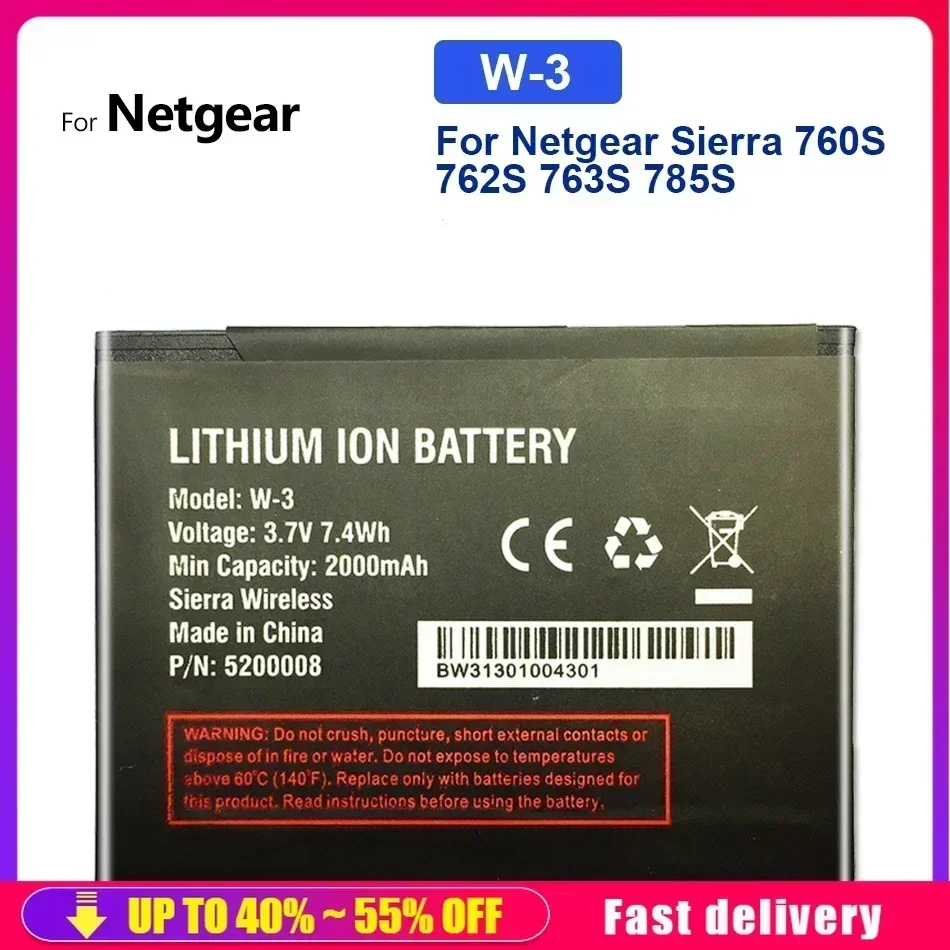 W-3 High Quality Mobile Phone Replacement Battery For Netgear Sierra 760S 762S 763S 785S Battery 2000mAh Portable Battery