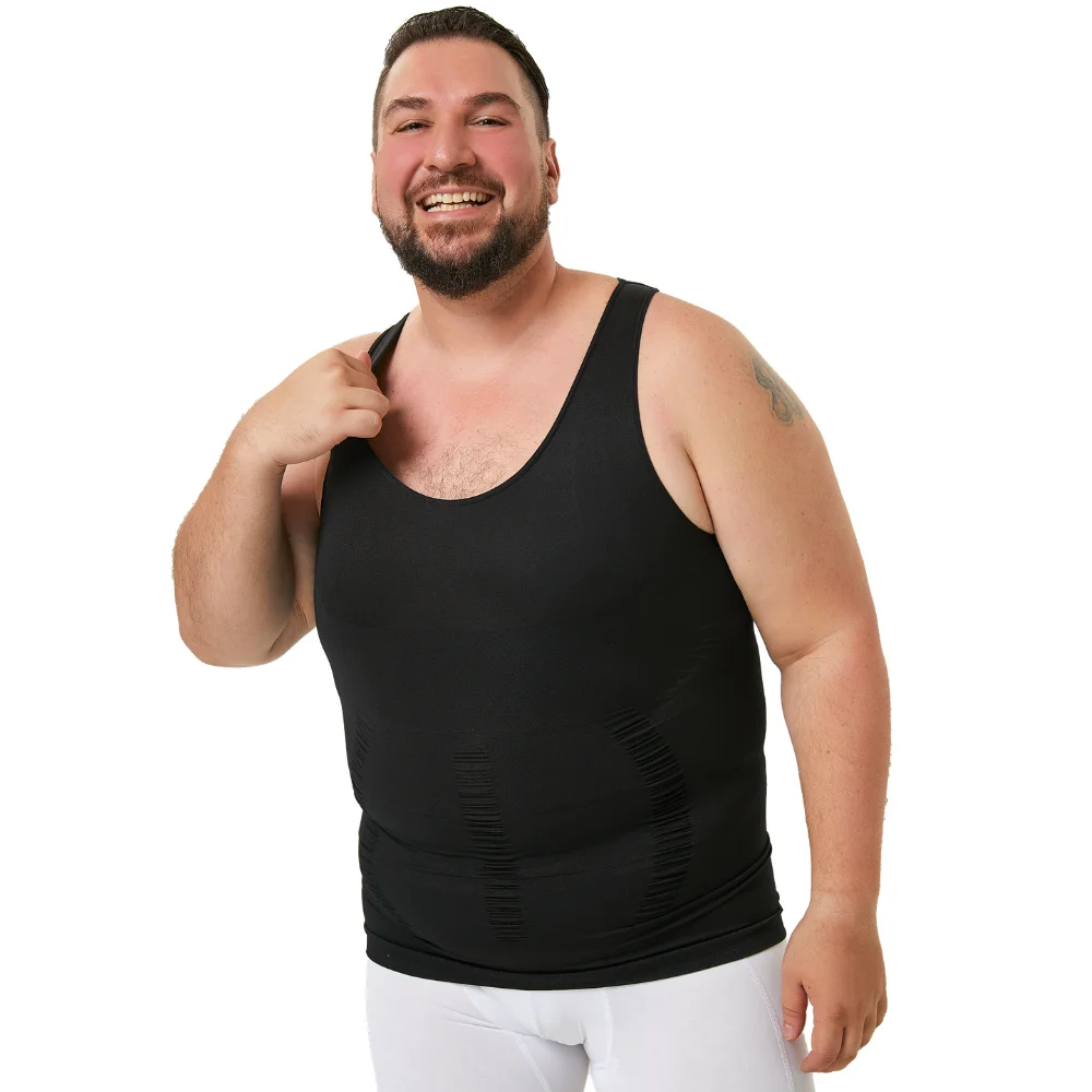 Men Slimming Compression Vest Tummy Control Belly Shaper Workout Tank Top Undershirt Waist Trainer Body Shapewear