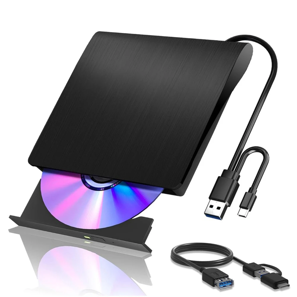 

External Blu ray Drive with Extension Cable BD/CD/DVD-RW Player Burner Portable Bluray Reader and Writer for PC Laptop Windows