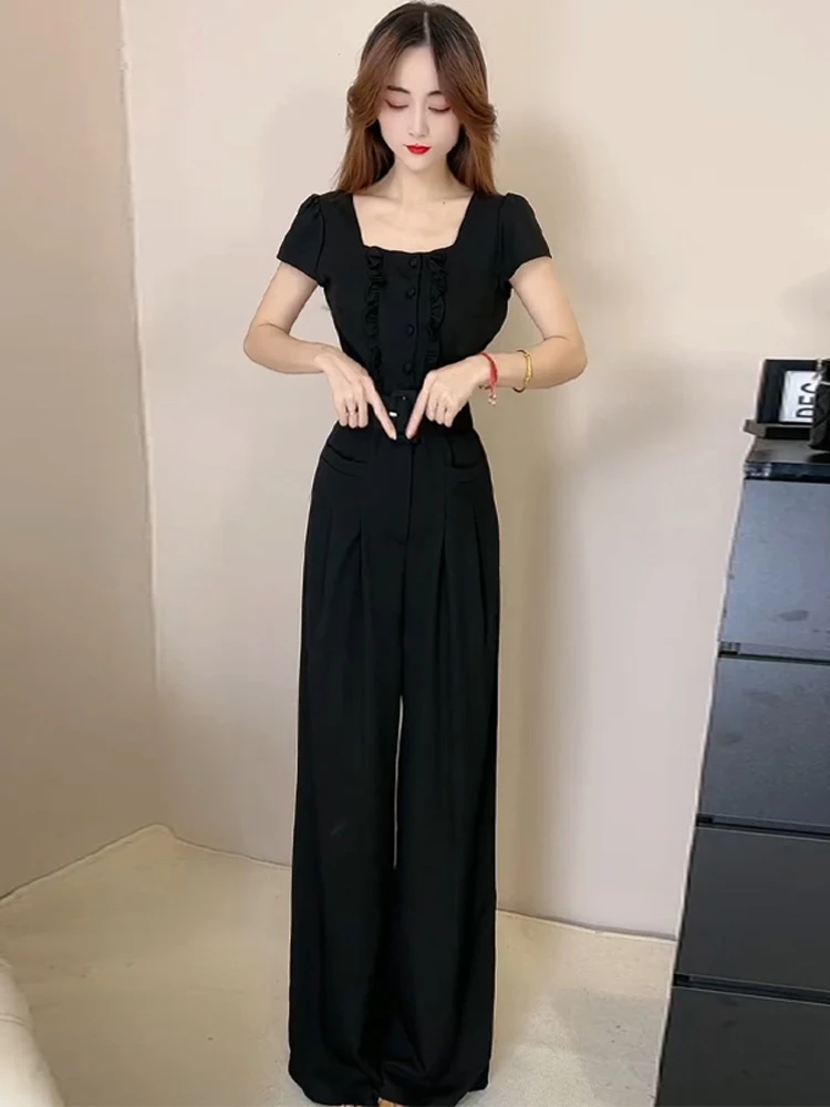 Pantalones de cintura alta inspirados en Ele Commute para mujer, novedad de verano, ropa de trabajo Retro Faion con sensación avanzada Sle