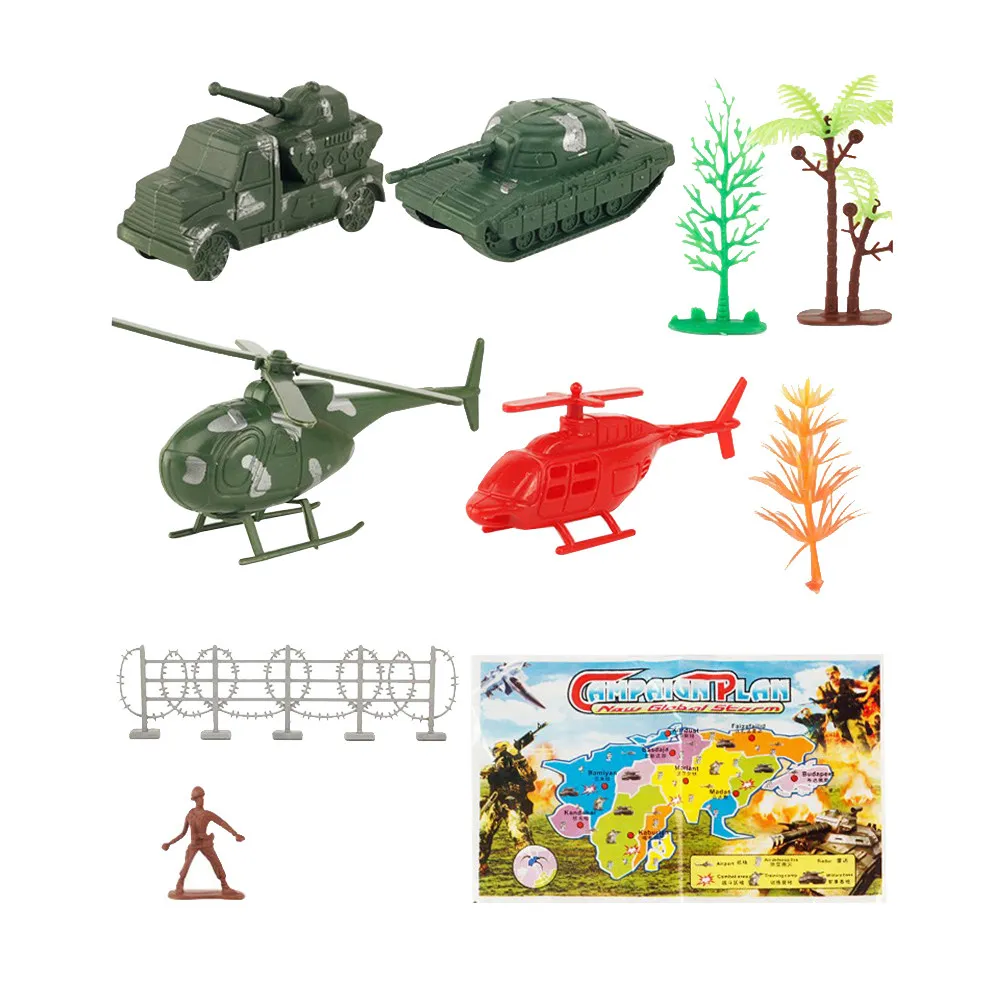 

61Pcs Military Sand Table Set Plastic Soldiers for Kids Birthday Party Favor Military Playset Imaginative Gift