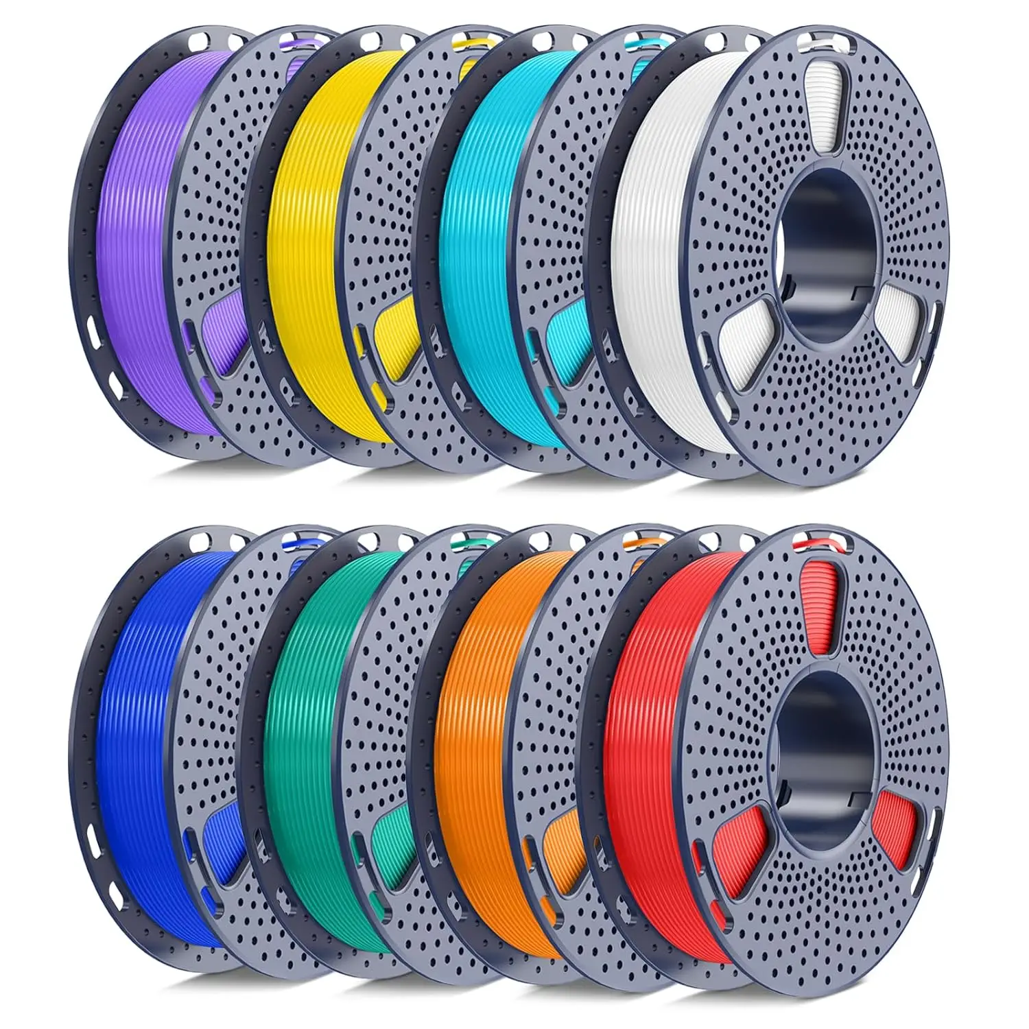 

8-Color PLA Filament Bundle 250g Each, 1.75mm Rainbow Pack for 3D Printer Beginners