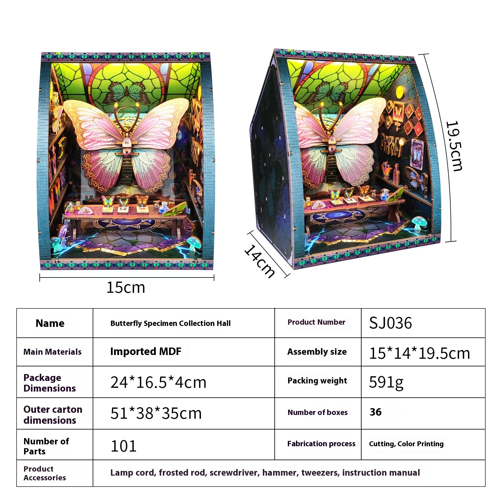 Maison de scène à faire soi-même, support de Collection de papillons, maison d'art créative, assemblage fait à la main, jouet éducatif, cadeau, maison de poupée Miniature