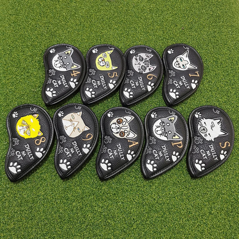 Cute cat Golf Club Iron Cover Golf Iron Head Covers Golf Club Iron Headovers 9pcs Rapid delivery