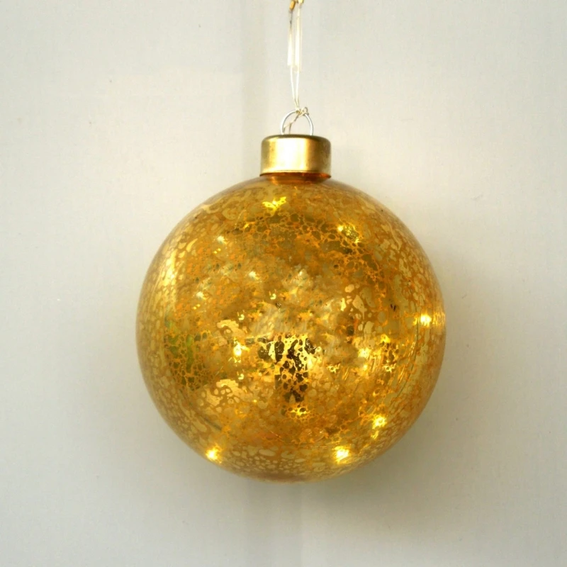 Small Packing Different Design Gold Sheet Glass Ball Home Decoration School Wedding Live Prop Christmas Day Hanging Pendant