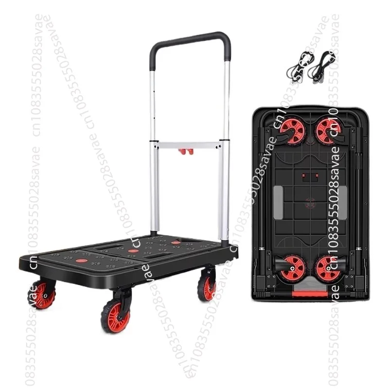 

Portable car, household folding flatbed cart, trolley, aluminum alloy luggage cart, hauling truck, small trailer