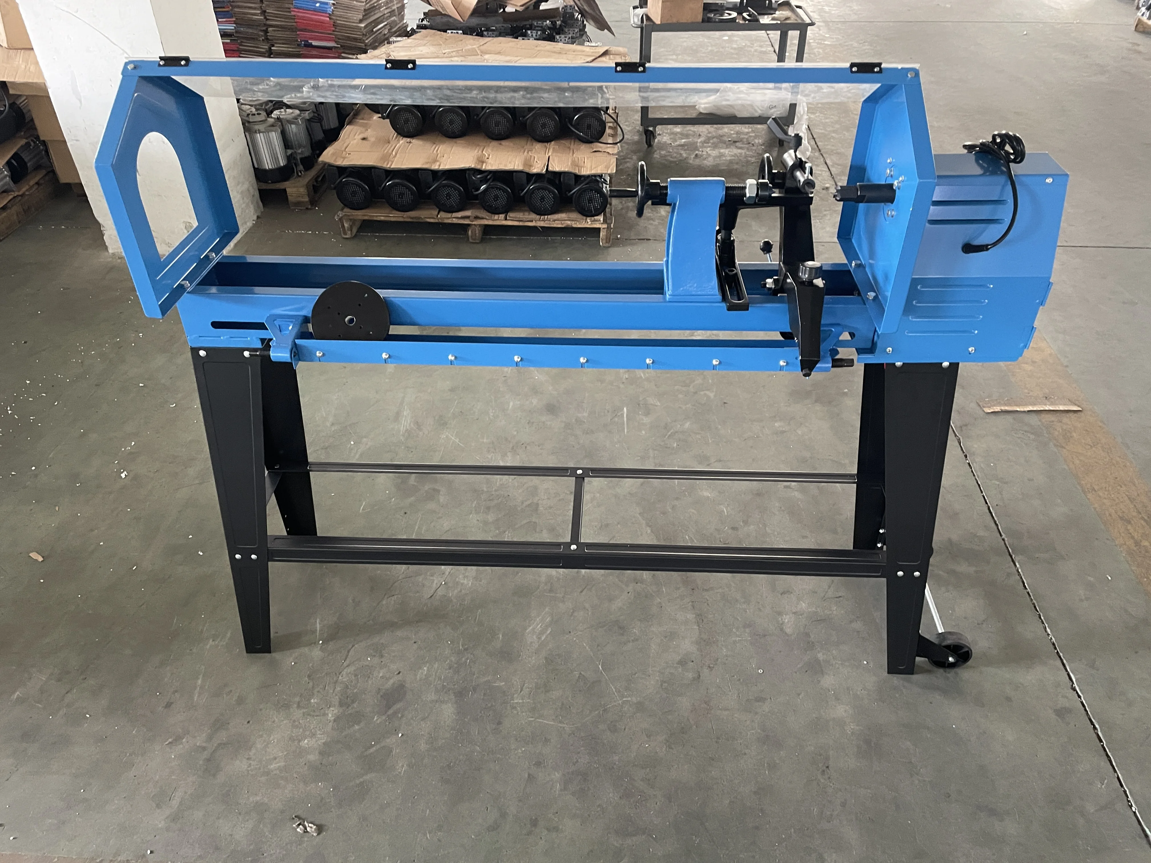 Automatic Small Mini Wood Stool Lathe Woodworking Lathe with Guard HY1000-P